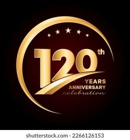 120 Year Anniversary Celebration Anniversary Logo Stock Vector Royalty