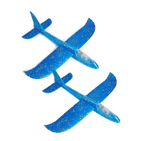 2 Pack Foam Glider Plane For Kids Large Throwing Foam Plane Flight