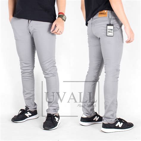 Jual Celana Chino Panjang Putih Uvall Slim Fit Cream Celana Cino Cowok