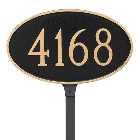 Oval House Number Plaque - Cast Aluminum Address Plaques