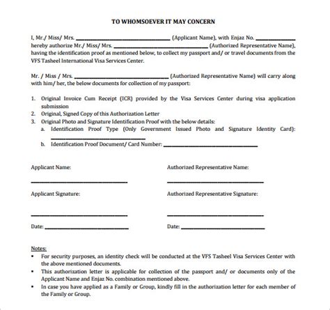 12 Passport Authorization Letter Templates Samples Examples