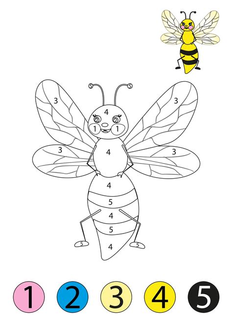 Print Bee Color By Number Download Print Now