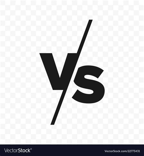 Vs Versus Letters Icon Royalty Free Vector Image