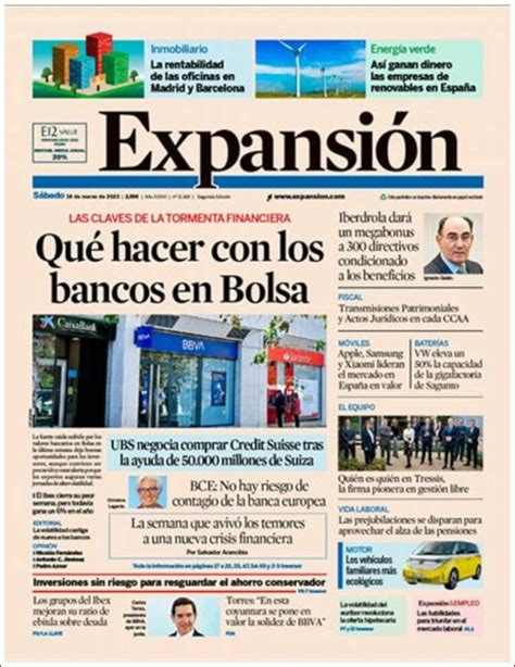 Periódico Expansión España Periódicos de España Edición de sábado