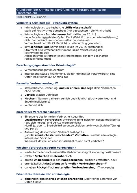 Grundlagen Der Kriminologie Mitschrift Grundlagen Der Kriminologie