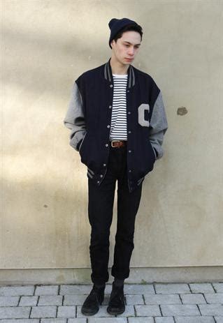 Vintage 1980 S Navy Grey Wool Varsity Baseball Jacket