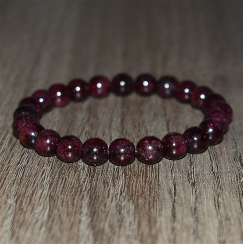 Garnet Bracelet, Dark Red Garnet Bracelet, Garnet Jewelry Garnet ...