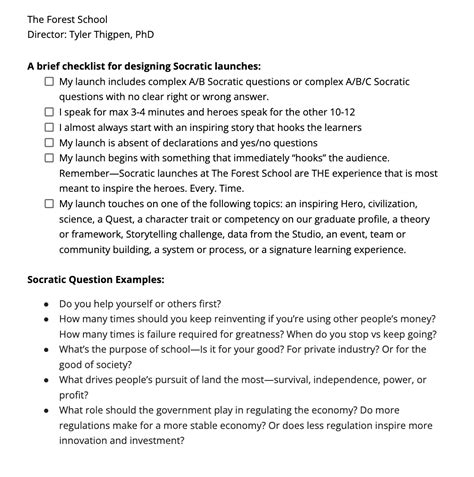 Self Directed Learning A Brief Checklist For Designing Socratic