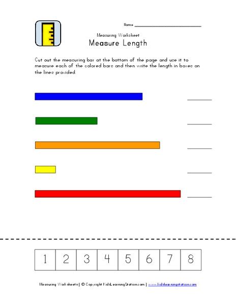 Grade 1 Lets Measure Length Worksheet