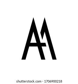 Aa Monogram Logo Design On White Stock Vector (Royalty Free) 1706900218 ...