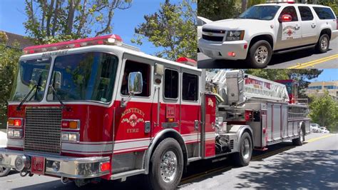 Monterey Fire Dept Truck 11 Battalion 11 Responding Code 3 YouTube