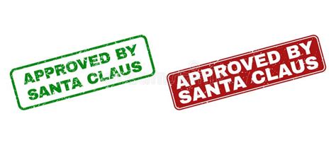 Approved By Santa Claus Scratched Stamp Seal With Fir Tree Stock Vector