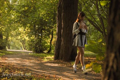 Hot Jeny Smith Showing Her Shaved Pussy And Tits Outdoors Photos