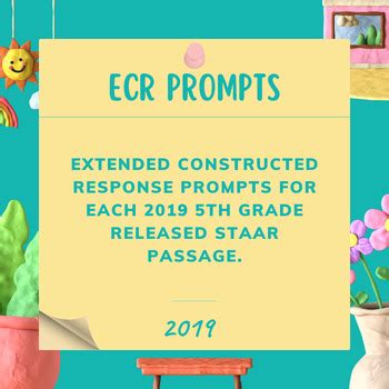 Extended Constructed Response Prompts ECR For 2019 5th STAAR Released