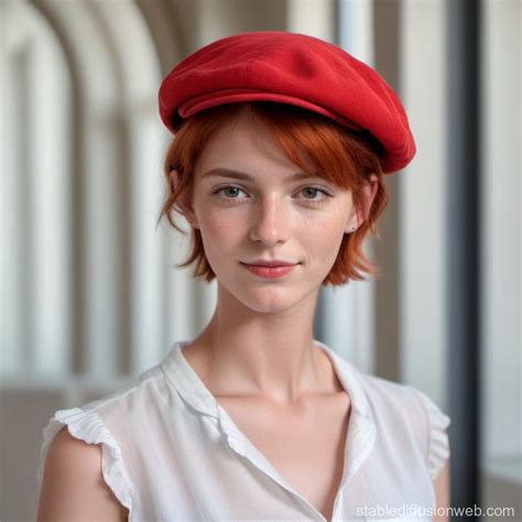 Friendly French Woman In Museum Stable Diffusion Online