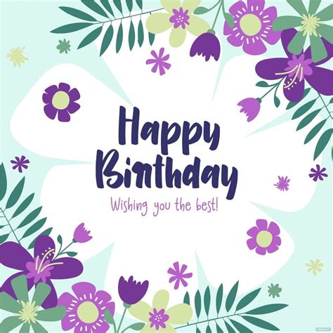 Floral Birthday Card Vector In Illustrator PNG EPS SVG