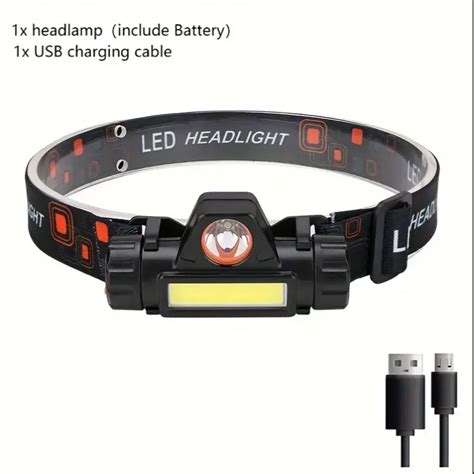 Rechargeable COB LED USB Headlamp Strong Magnetic Powerful Headlight