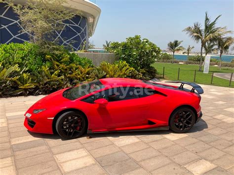 Rent A Red Lamborghini Huracan Lp Id In Dubai Renty Ae