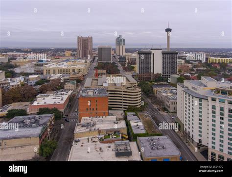 Aerial View Of Tower Of The Americas And Downtown Buildings In San