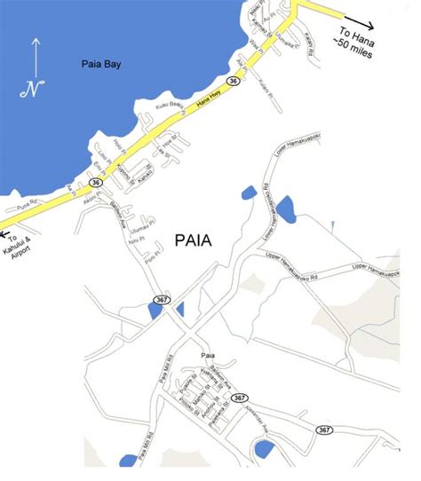 Paia Maui Map - Map of Paia, Maui, Hawaii