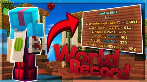 How I Got Solo Wins In A Week World Record In Minecraft Hypixel