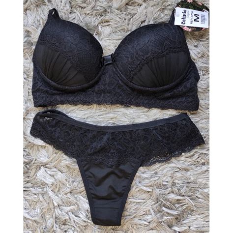 Col Rio Lingerie Conjunto Calcinha E Suti Renda Bojo Cod