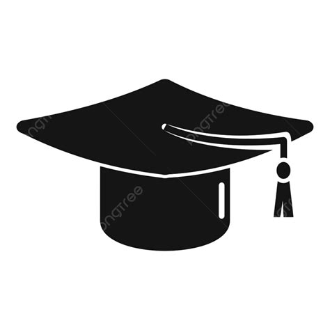 Diplôme Graduation Chapeau Icône Vecteur Simple Png Planche Noir