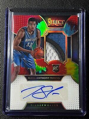 Karl Anthony Towns Panini Select Tie Dye Prizm Rookie Patch