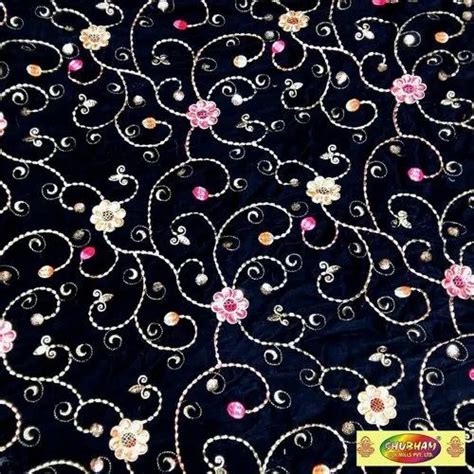 Embroidered 44 45 Velvet 9000 Embroidery Fabrics For Multipurpose At