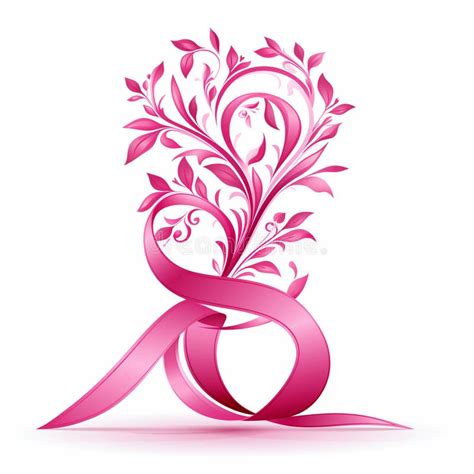 Abstract Pink Ribbon On Crisp White Stock Illustration Illustration