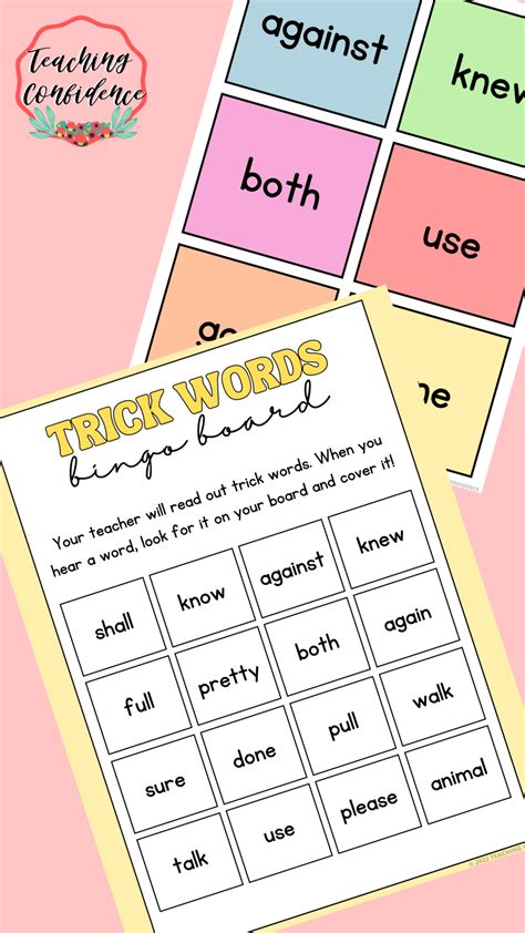 Trick Words Bingo Level 2 Phonics And Reading Games Trick Words Fundations Trick Words