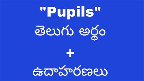 Pupils Meaning In Telugu With Examples Pupils Pupilsmeaningintelugu