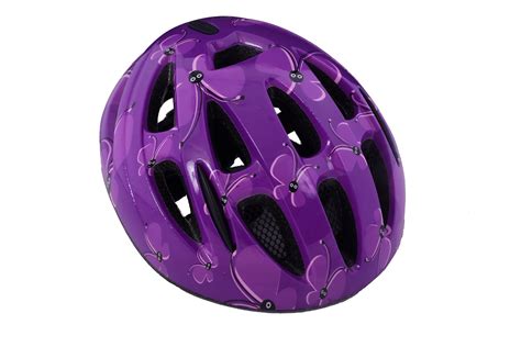 Ammaco Girls Butterfly Purple Kids Skate BMX Bike Helmet 48-54cm In ...