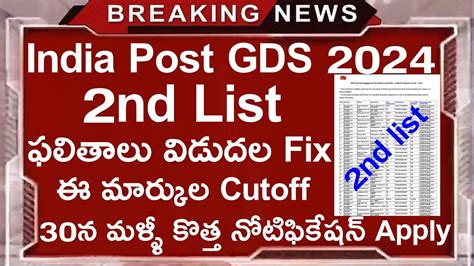 India Post Gds Results India Post Gds 2nd List Results India Post