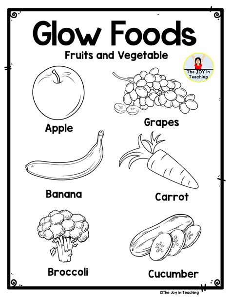 Go Grow Glow Foods Activity Sheets