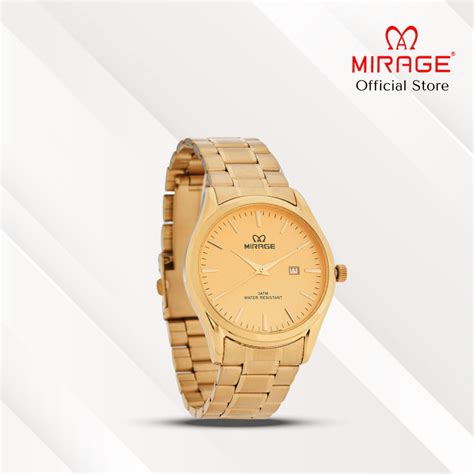 Jual Mirage Jam Tangan Pria Analog 8708 M Gold Original Stainless