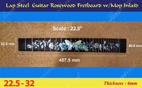 Bruce Wei Lap Steel Fretboard Wmop Inlay Scale 225 Etsy