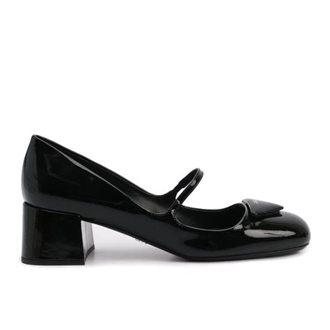 Prada Leather Mary Jane Pumps In Black Lyst