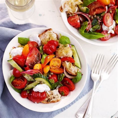 Tomato And Bread Salad With Mozzarella Recipe Delicious Magazine