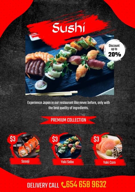 Sushi Menu Template Postermywall