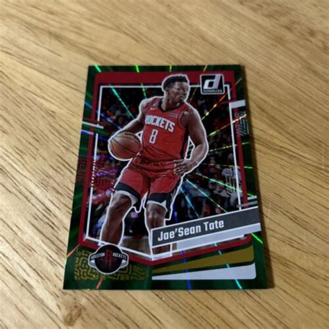 2023 24 Donruss Basketball Jae Sean Tate Green Laser Holo Rockets EBay