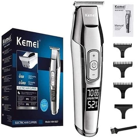 KEMEI Aparador De Cabelo Masculino Sem Fio Barbeiro Profissional