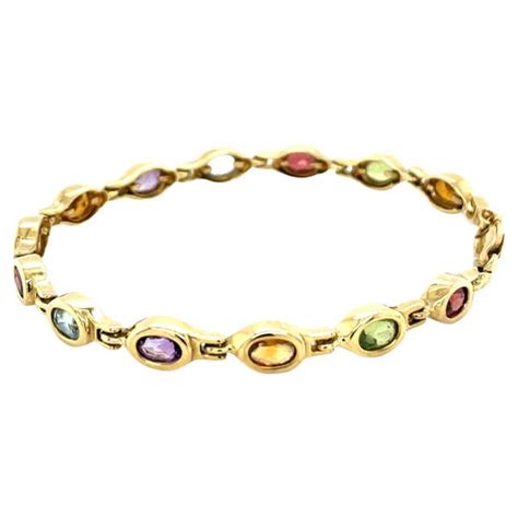 14 Karat Multi Gemstone Bracelet For Sale At 1stdibs 14k Gold Multi