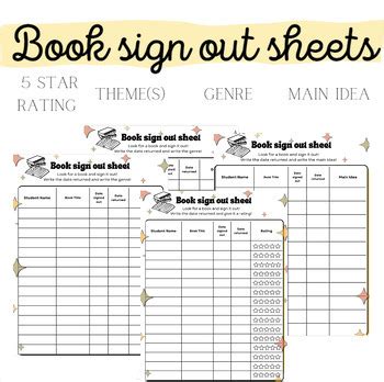 Classroom Library Sign Out Sheet By Secondarily Sydnee Resources