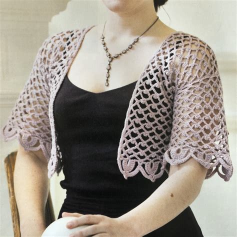 Crochet Shawl Bolero Pdf Crochet Pattern In Uk And Us Terms Etsy Uk