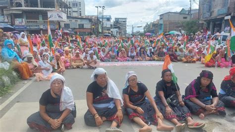 Manipur Hundreds Of Women Protest In Imphal Against Violence