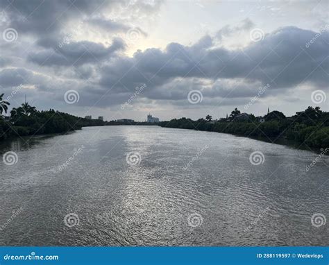 River View Nature with Sky Reflection Stock Image - Image of dusk ...