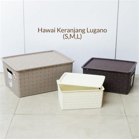 Jual KERANJANG JUMBO SERBAGUNA LUGANO TUTUP HAWAII S M L BOX