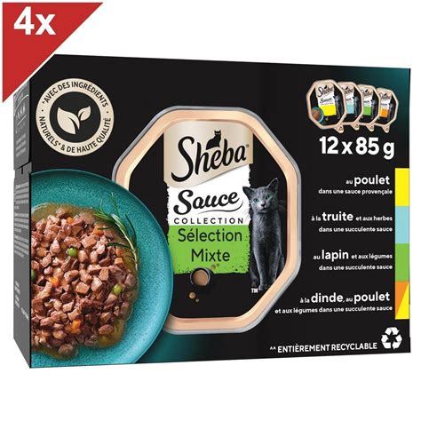 SHEBA SHEBA 48 Barquettes Sauce Collection Sélection mixte 85g 4x12