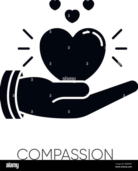 Compassion Black Glyph Icon Emotional Support Friendly Sympathy Empathy Solidarity